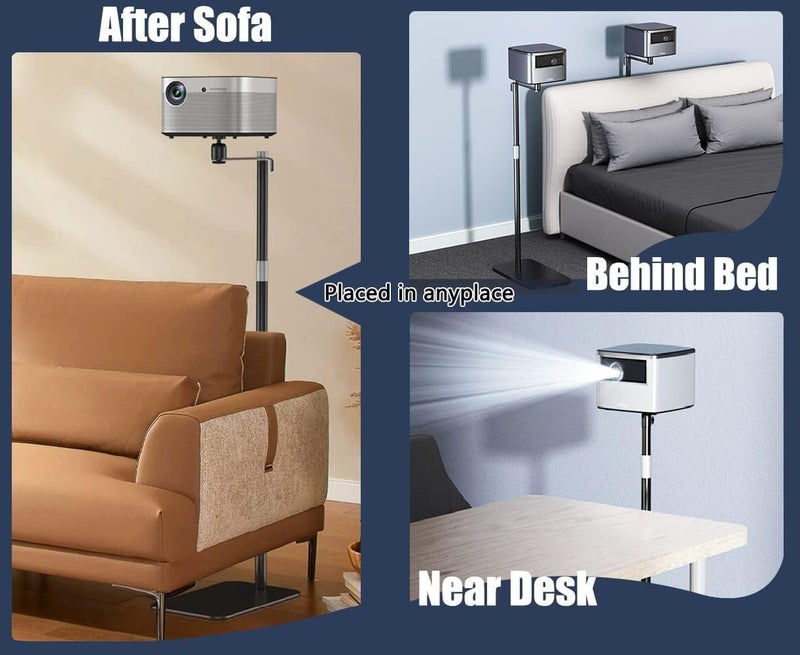 2-Be-Best Projector Stand - Compatible with Nebula, XGIMI, Halo & More - Adjustable Height 36-63in / 92-162cm - Black Floor Stand - Image 3
